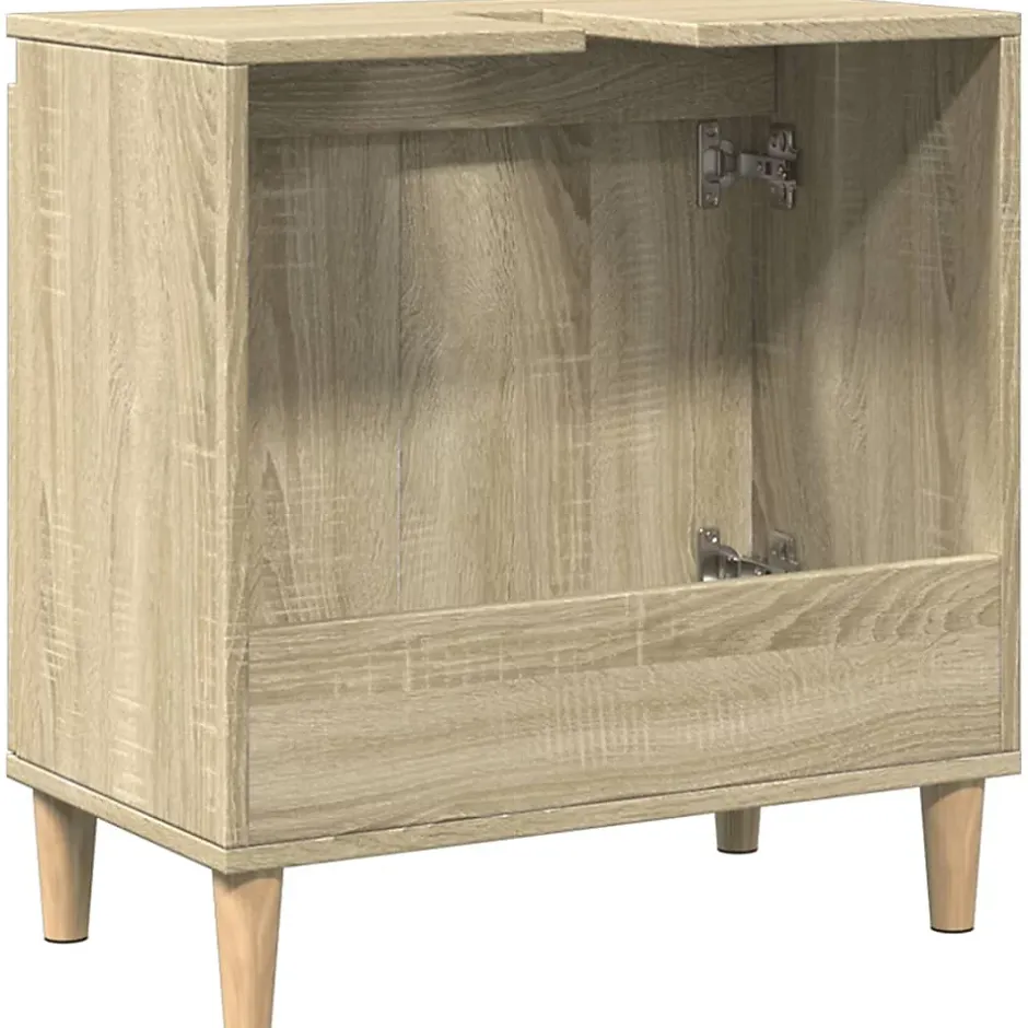 zmh Meuble d'évier chêne sonoma 58x33x60 cm bois d'ingénierie
