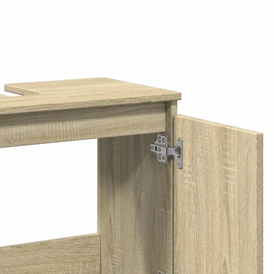 zmh Meuble d'évier chêne sonoma 58x33x60 cm bois d'ingénierie