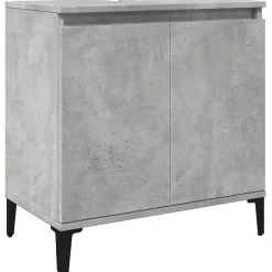 zmh Meuble d'évier gris béton 58x33x60 cm bois d'ingénierie