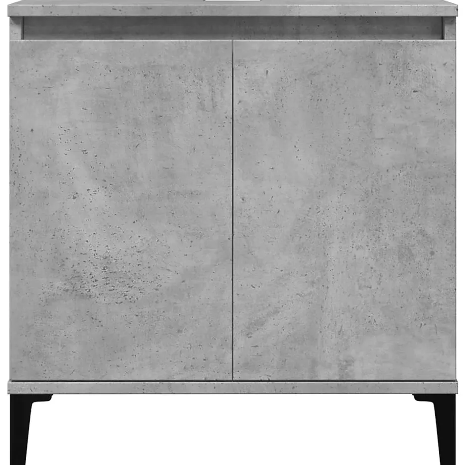 zmh Meuble d'évier gris béton 58x33x60 cm bois d'ingénierie