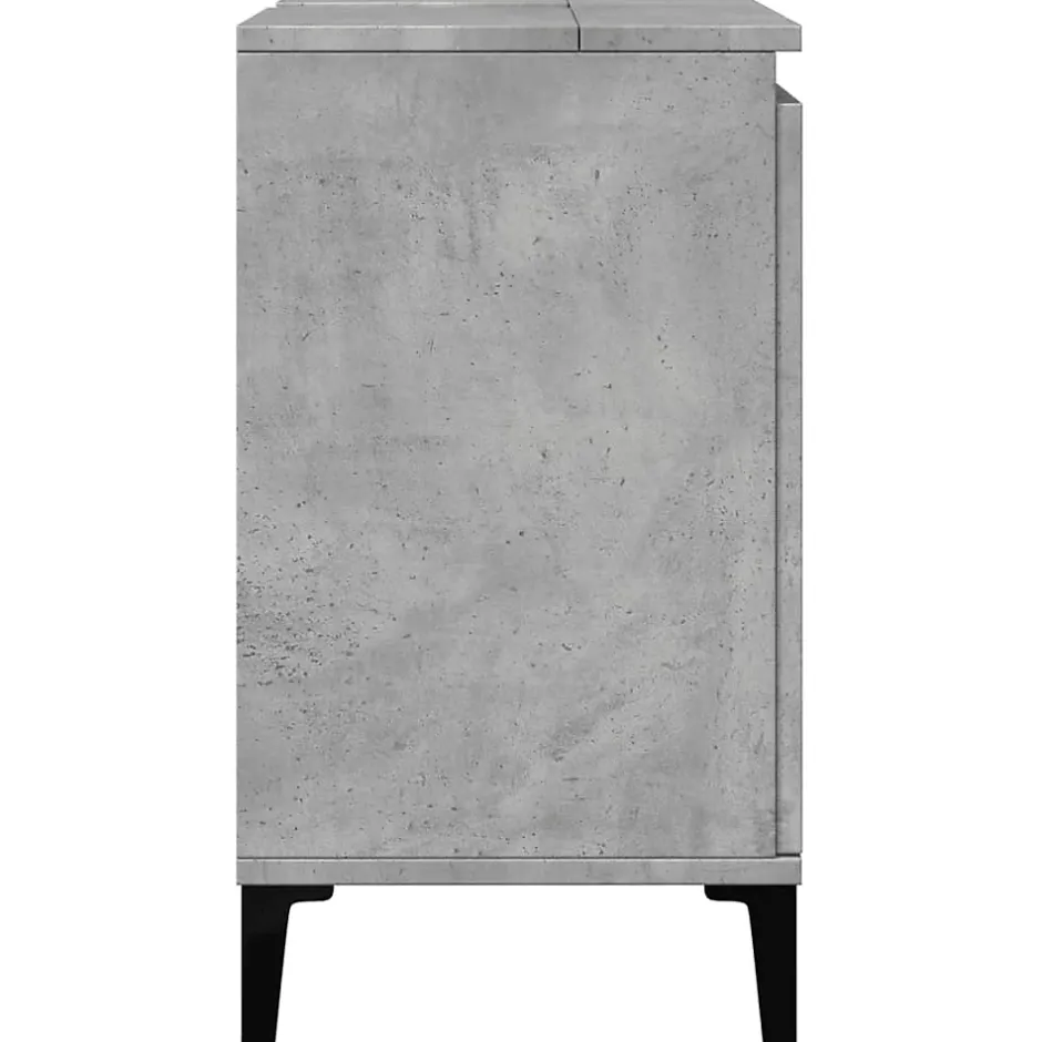 zmh Meuble d'évier gris béton 58x33x60 cm bois d'ingénierie