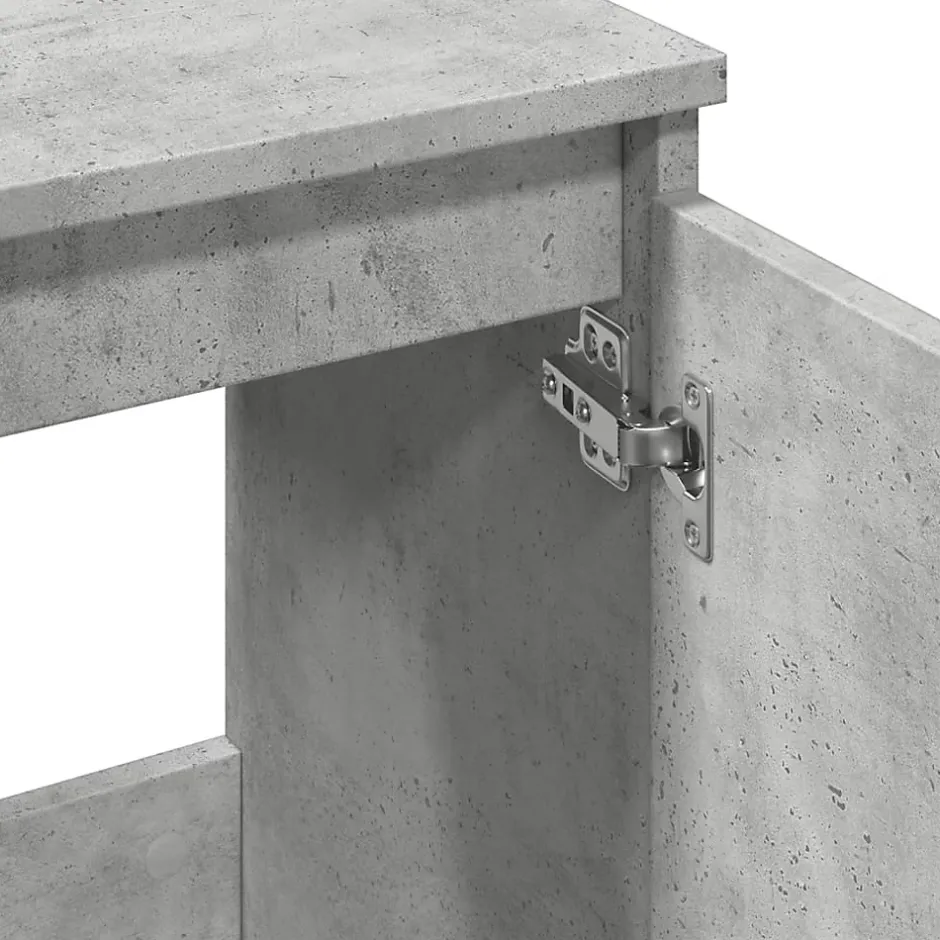 zmh Meuble d'évier gris béton 58x33x60 cm bois d'ingénierie