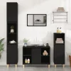 zmh Meuble d'évier noir 80x33x60 cm bois d'ingénierie