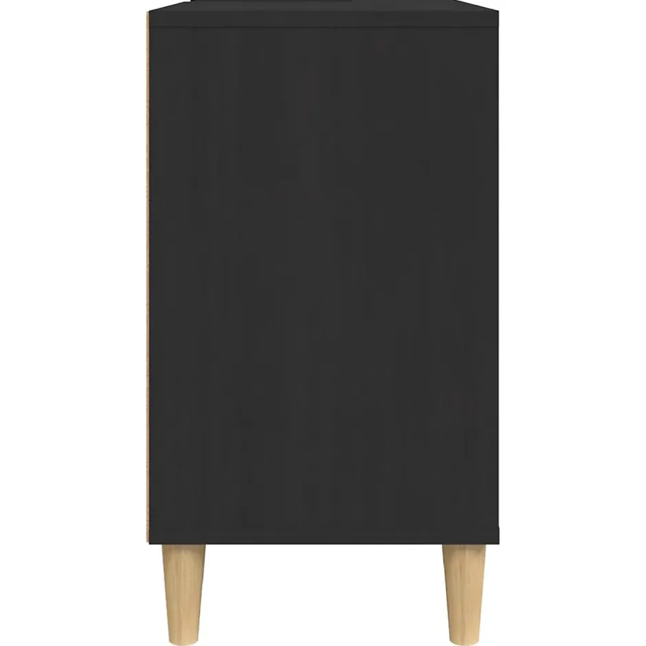 zmh Meuble d'évier noir 80x33x60 cm bois d'ingénierie