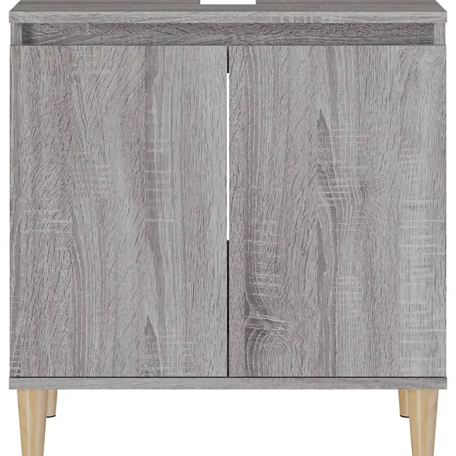 zmh Meuble d'évier sonoma gris 58x33x60 cm bois d'ingénierie