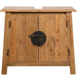 zmh Meuble-lavabo de salle de bains pin massif 70x32x63 cm