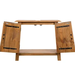zmh Meuble-lavabo de salle de bains pin massif 70x32x63 cm