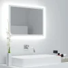zmh Miroir à LED de salle de bain Blanc 60x8,5x37 cm Acrylique* Meuble Wc
