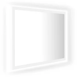 zmh Miroir à LED de salle de bain Blanc 60x8,5x37 cm Acrylique* Meuble Wc