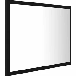 zmh Miroir à LED de salle de bain Noir 60x8,5x37 cm Acrylique* Meuble Wc