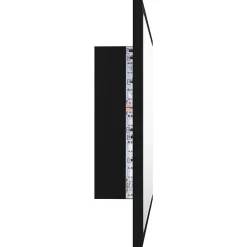 zmh Miroir à LED de salle de bain Noir 60x8,5x37 cm Acrylique* Meuble Wc