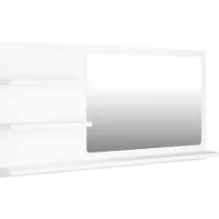 zmh Miroir de salle de bain blanc 90x10,5x45 cm