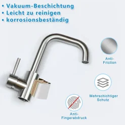 zmh Mitigeur de lavabo moderne en acier inoxydable pour salle de bain avec douche extractible